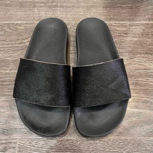 adidas Originals Pony hair Black Slide Sandals